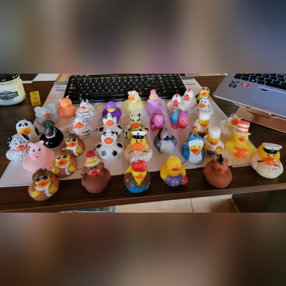 Rubber ducks 30+ there are 3 duplicates I believe